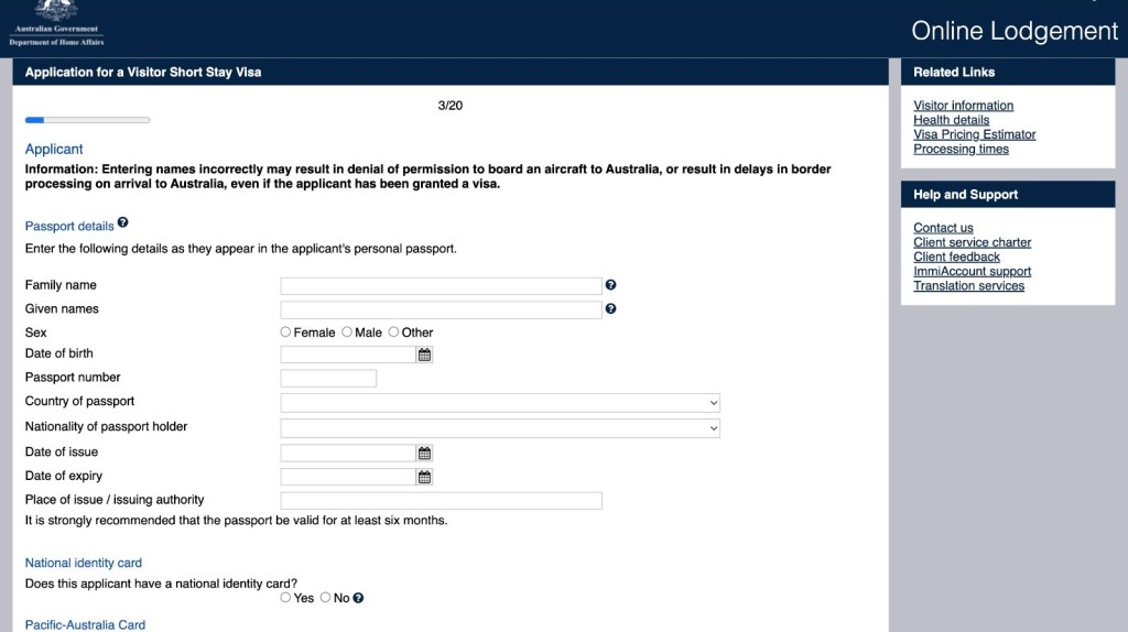 apply visa Australia