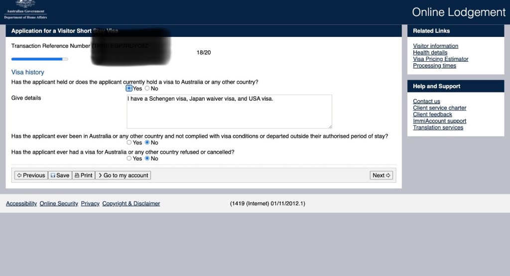 apply visa Australia